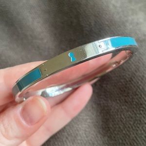 Teal Fossil Keyhole Bangle Bracelet